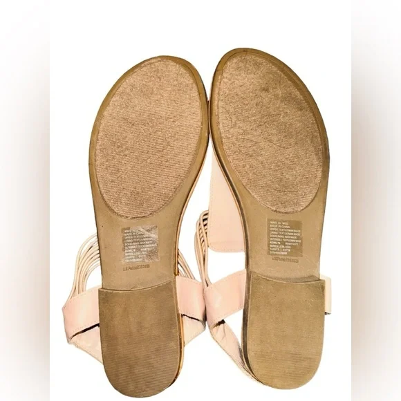 “SO” Size Extra Large (9.5-10) Pink Blush Strappy Womens Sandals - Picture 8 of 9